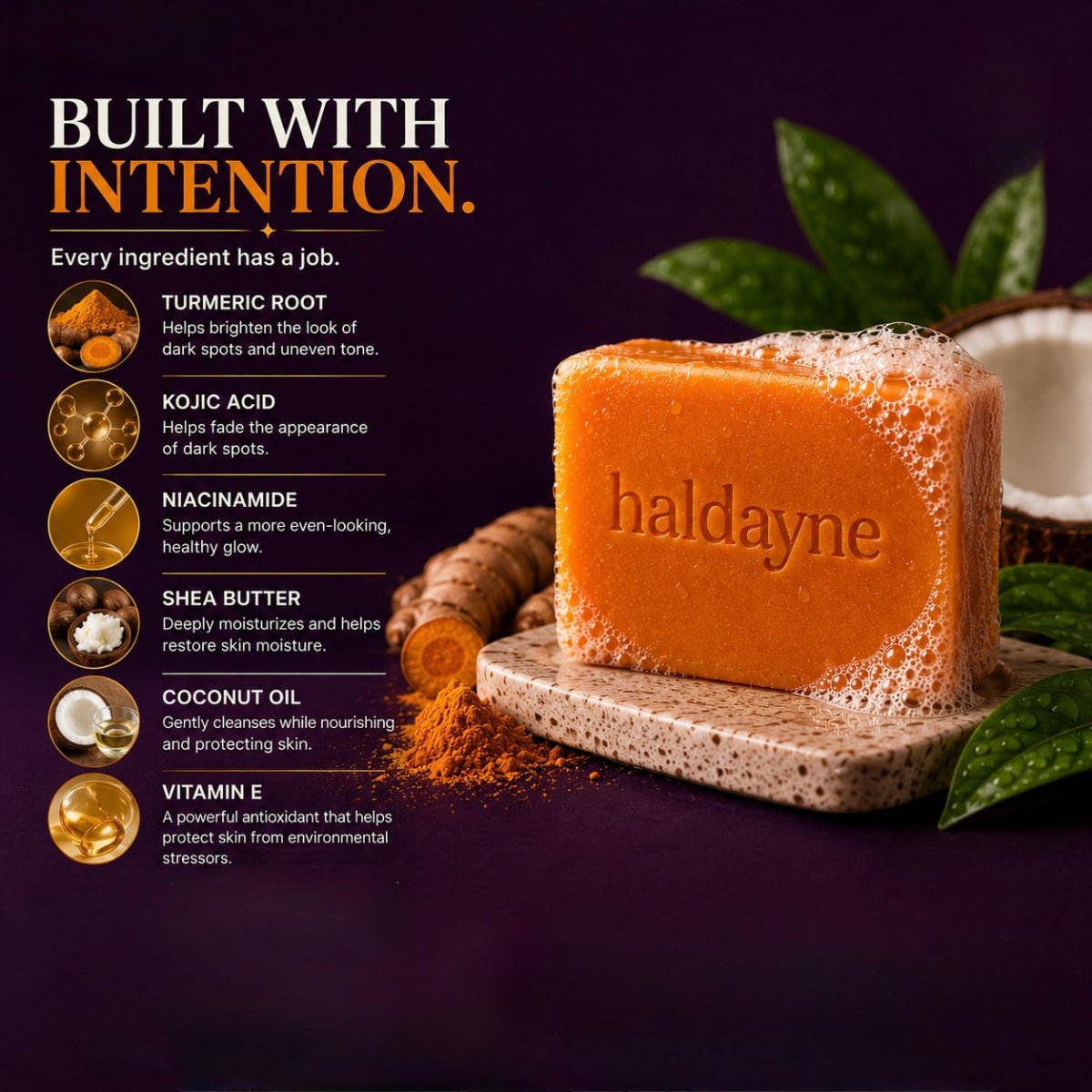 Turmeric + Kojic Acid Glow Bar - Haldayne