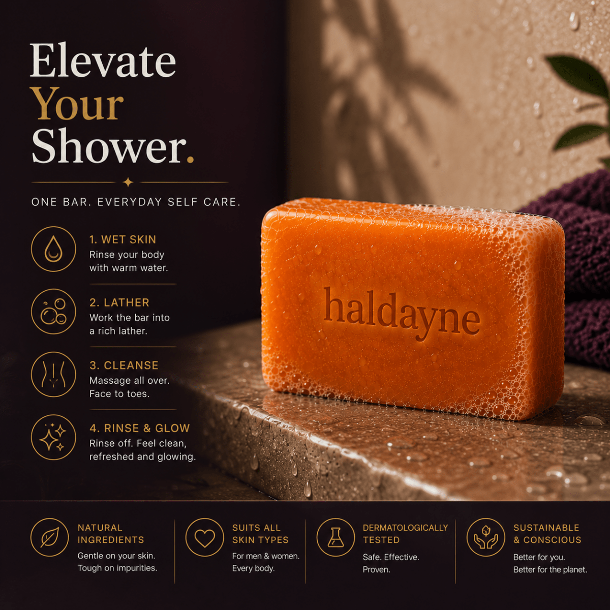 Turmeric + Kojic Acid Glow Bar — Single Bar - Haldayne